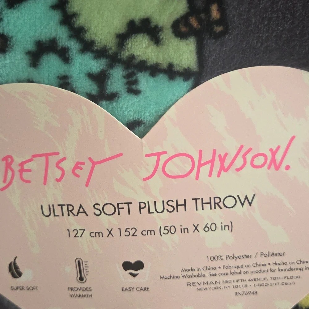 Betsey Johnson Cat Patterned Blanket